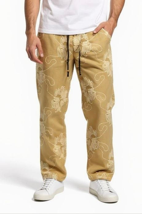 Men’s Bohemian Relax Fit Drawstring Pants