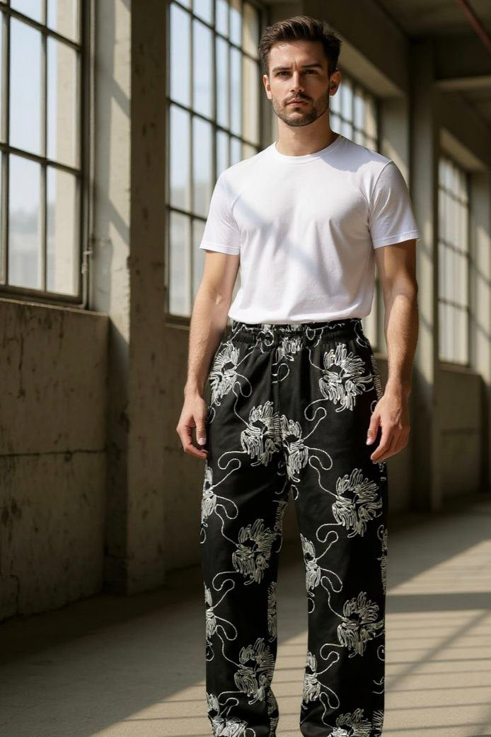 Men’s Bohemian Relax Fit Drawstring Pants