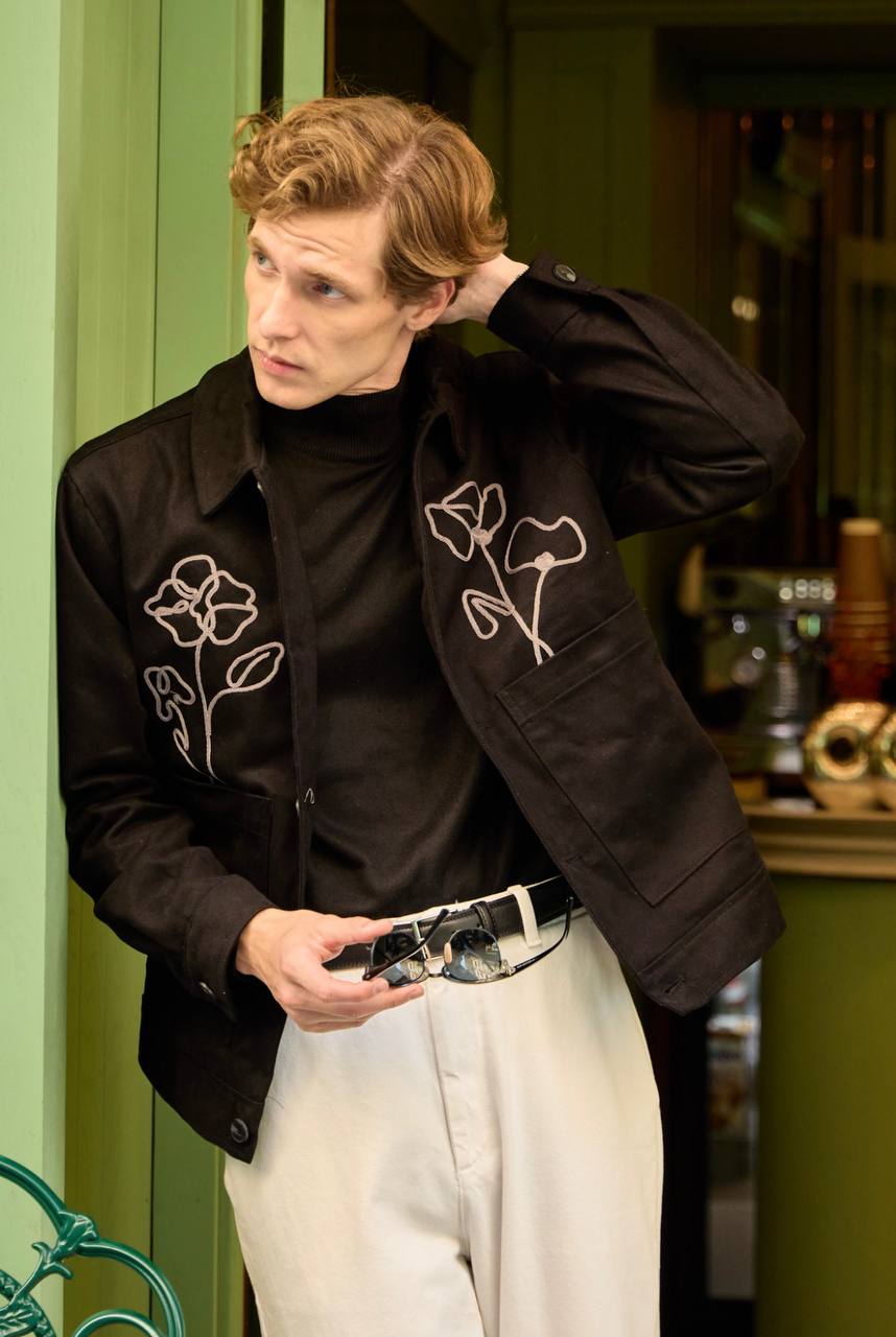 Men's Floral Embroidered Woven Jacket - 6 PCS Pack