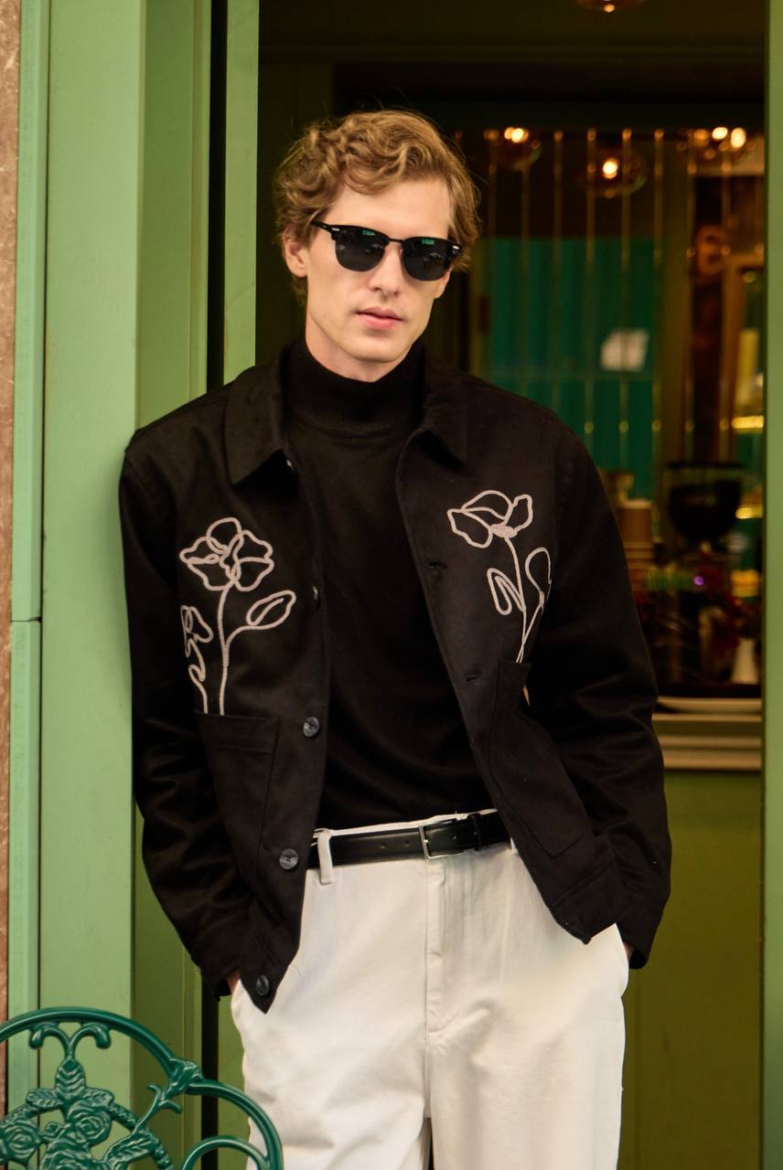 Men's Floral Embroidered Woven Jacket - 6 PCS Pack