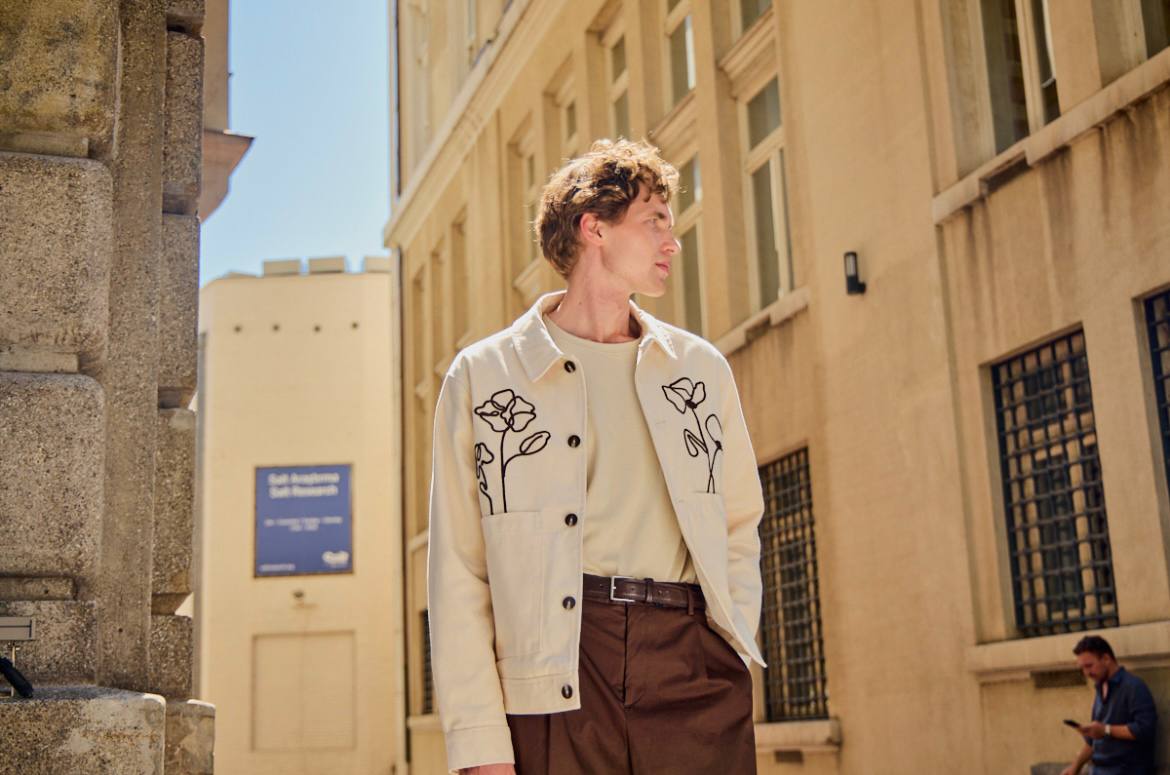 Men's Floral Embroidered Woven Jacket - 6 PCS Pack