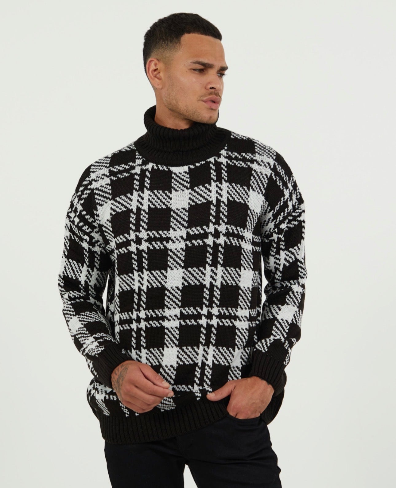 Men’s Turtleneck Patterned Knit Sweater – Wholesale Pack (6 PCS)