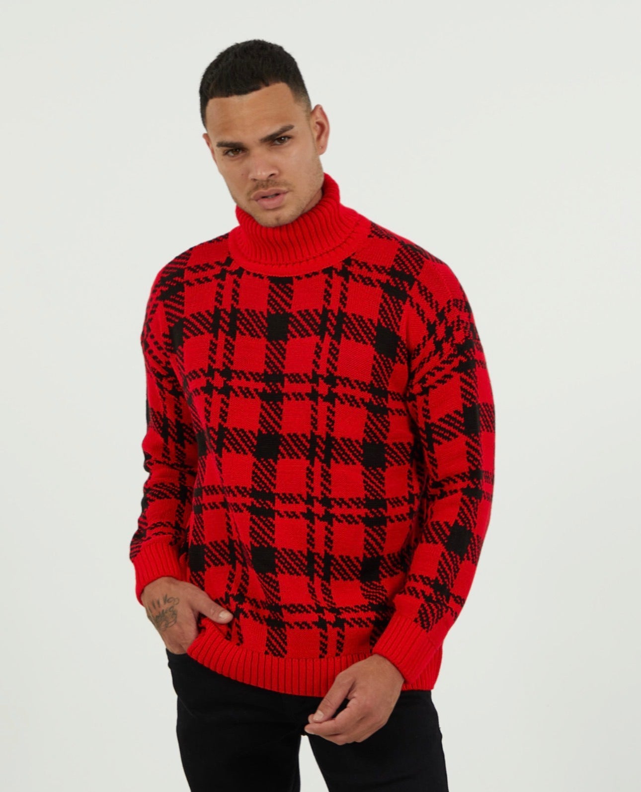 Men’s Turtleneck Patterned Knit Sweater – Wholesale Pack (6 PCS)