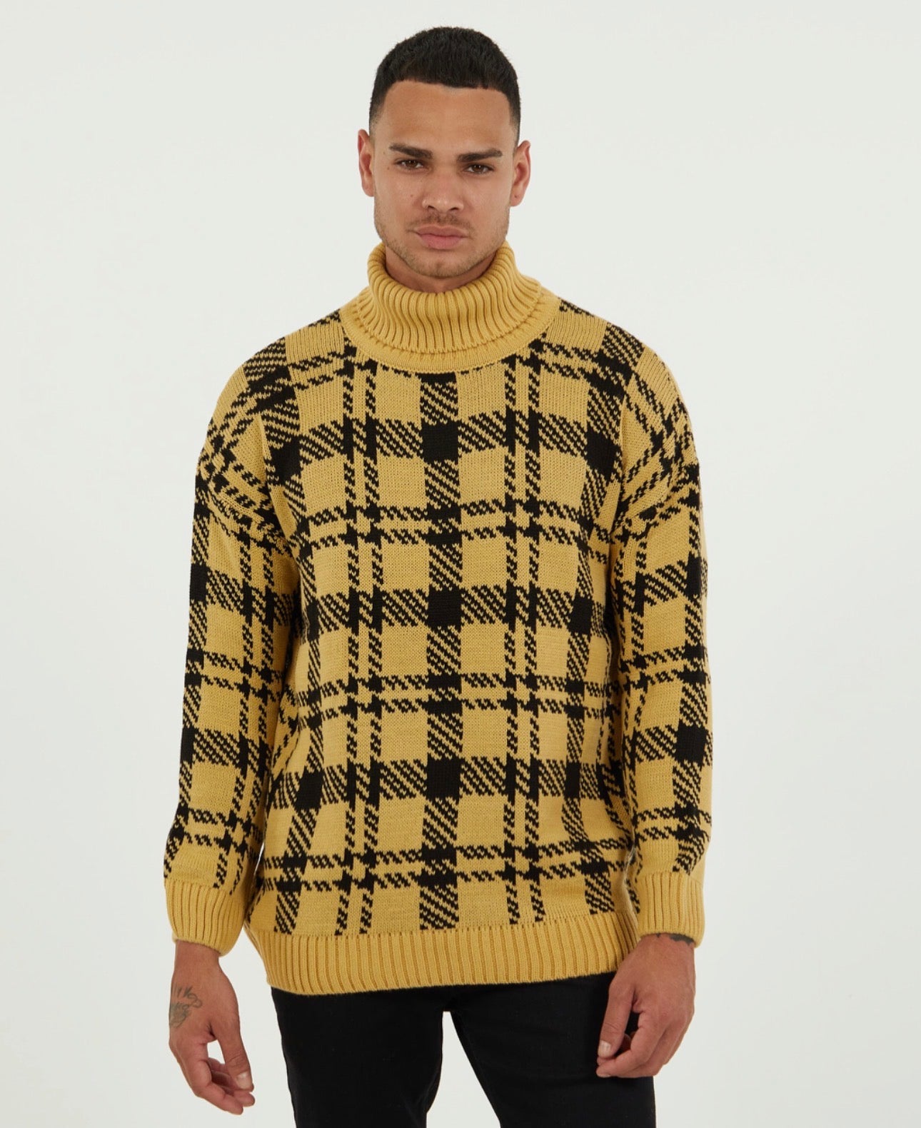 Men’s Turtleneck Patterned Knit Sweater – Wholesale Pack (6 PCS)