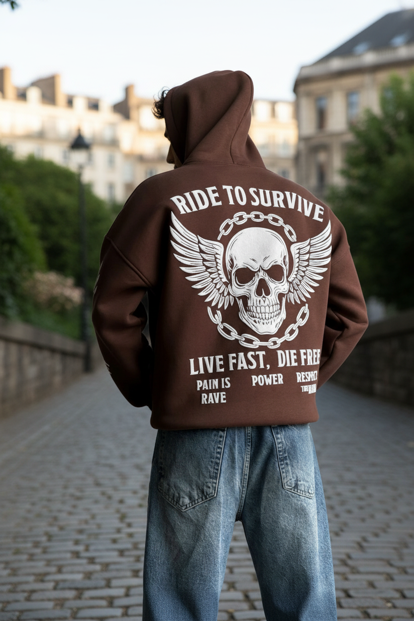 Men’s Fashion Cotton Hoodie – Graphic Back Print – Wholesale Pack (4 PCS)