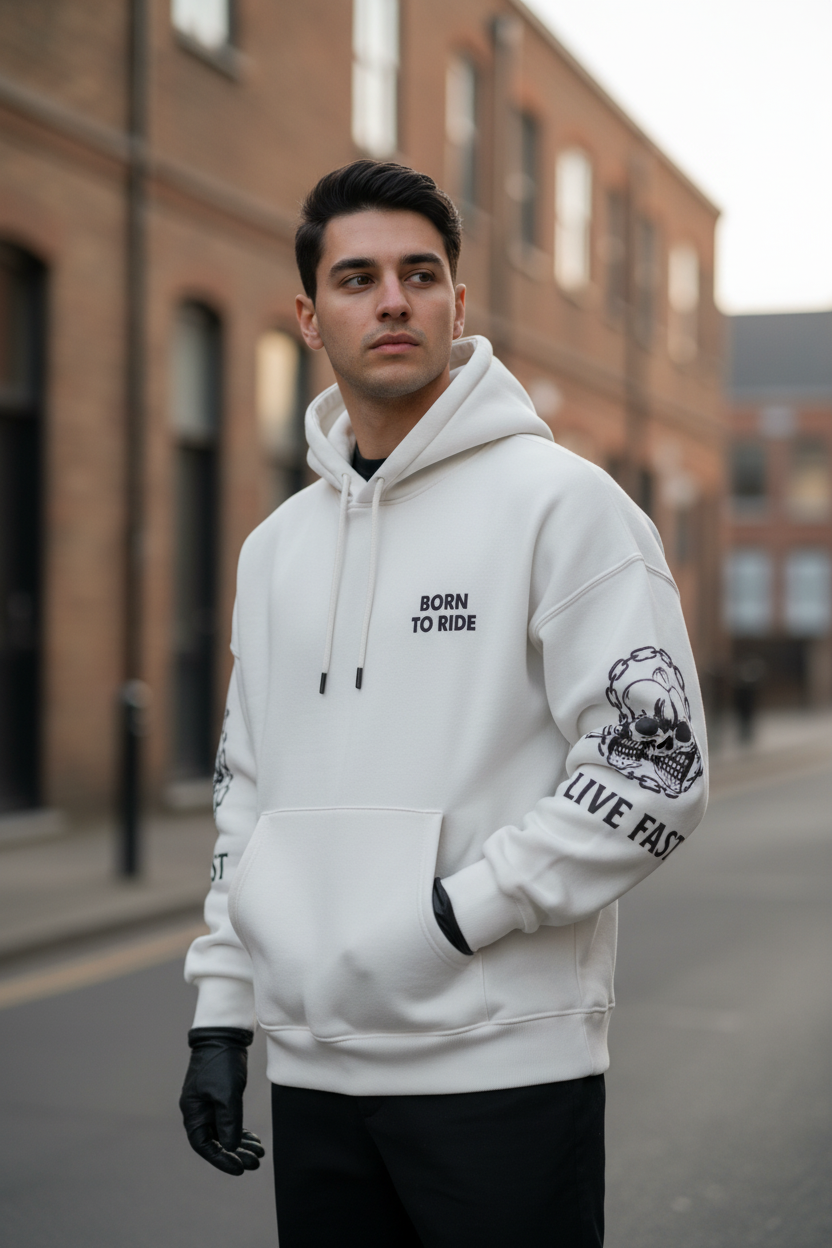 Men’s Fashion Cotton Hoodie – Graphic Back Print – Wholesale Pack (4 PCS)