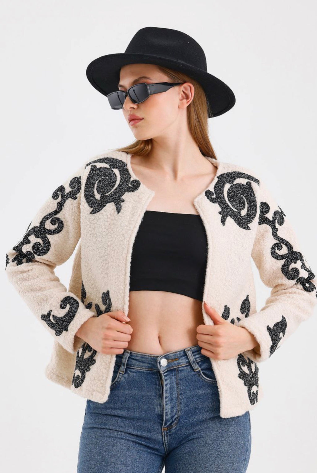 Women’s Embroidered Melton Jacket – Not Printed –