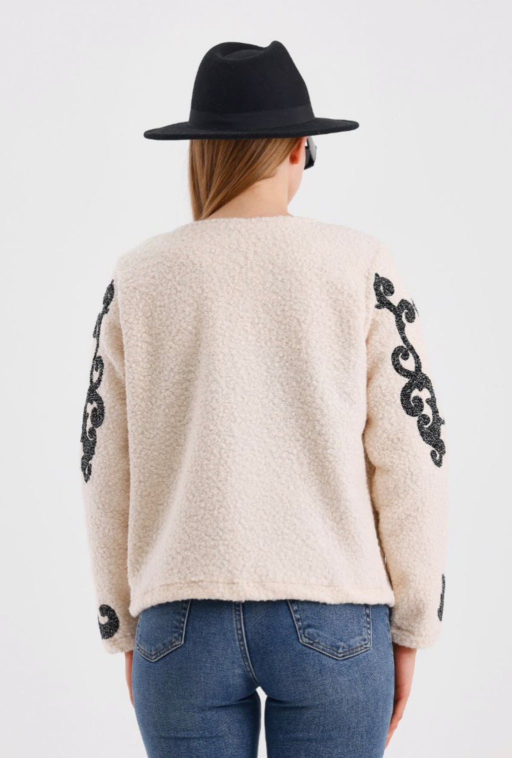 Women’s Embroidered Melton Jacket – Not Printed –