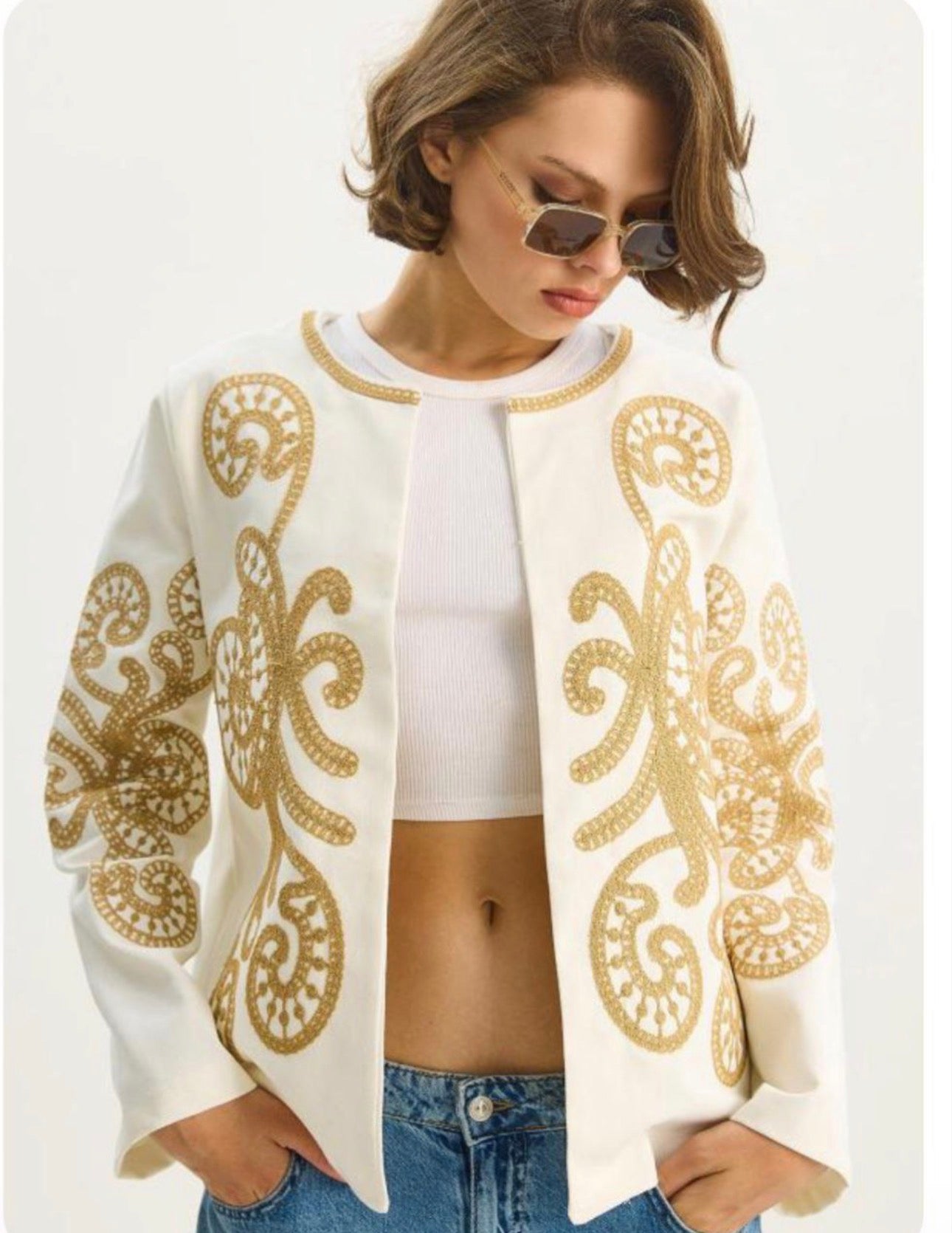 Women’s Embroidered Cotton Jacket – Not Printed – Wholesale Pack (3 PCS / S-M-L)