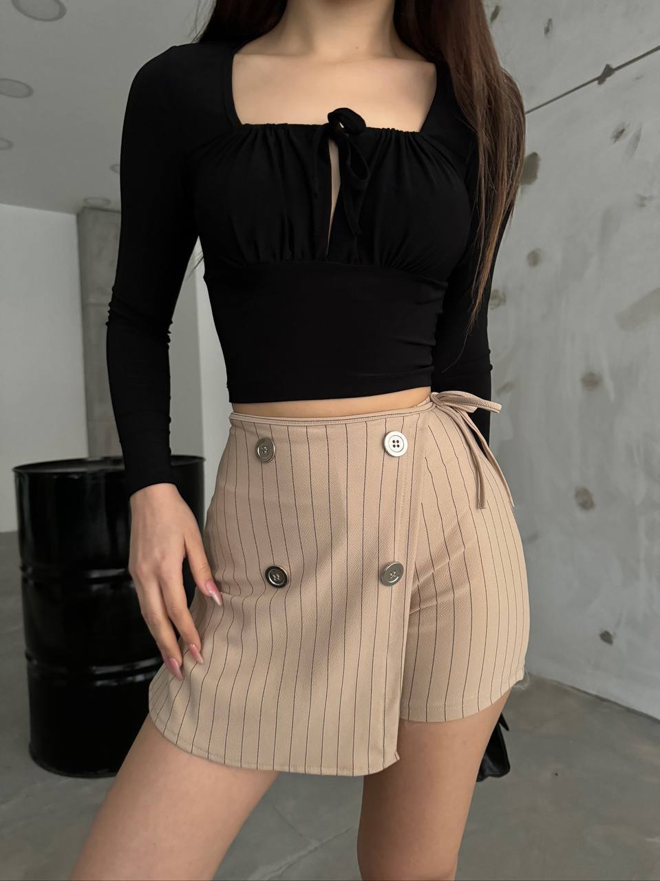 New Season Pinstripe Short Skirt (Skort) Pack of 6 PCS. 2S,2M,2L
