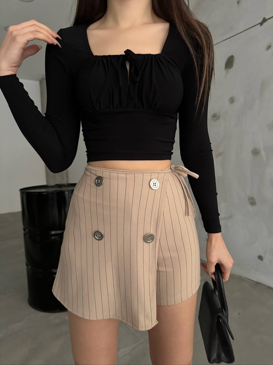 New Season Pinstripe Short Skirt (Skort) Pack of 6 PCS. 2S,2M,2L