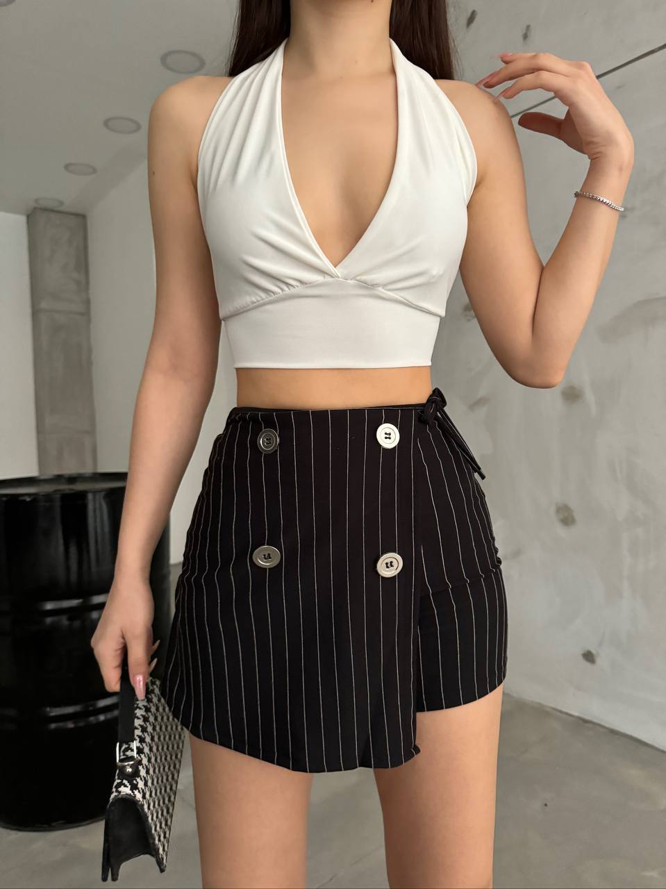 New Season Pinstripe Short Skirt (Skort) Pack of 6 PCS. 2S,2M,2L