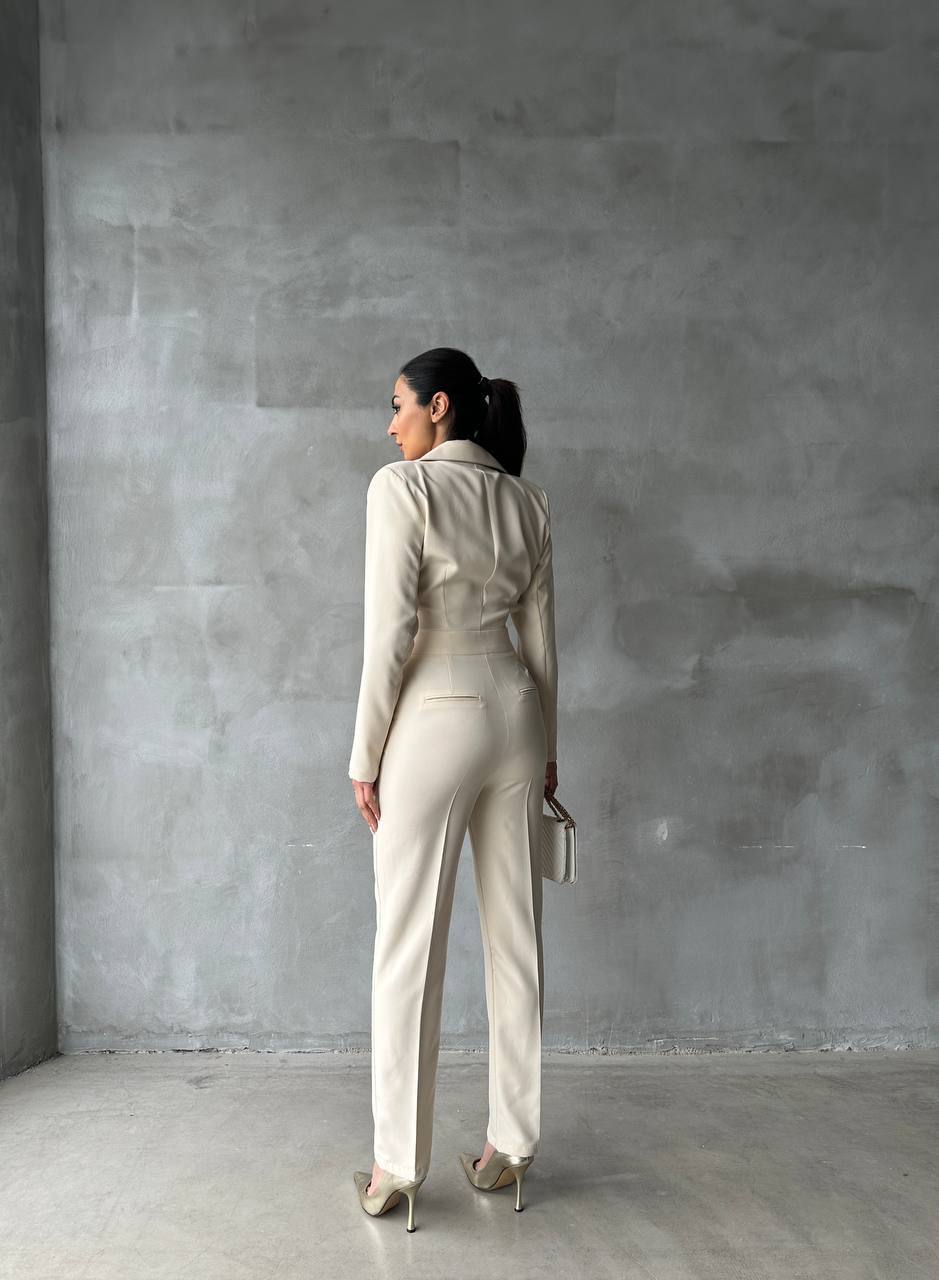 New Season 2026 Summer Jacket Detail Jumpsuit Set. Pack of 6 PCS