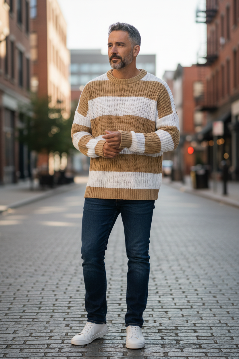 Men’s Striped Knit Sweater – Fall/Winter 2026