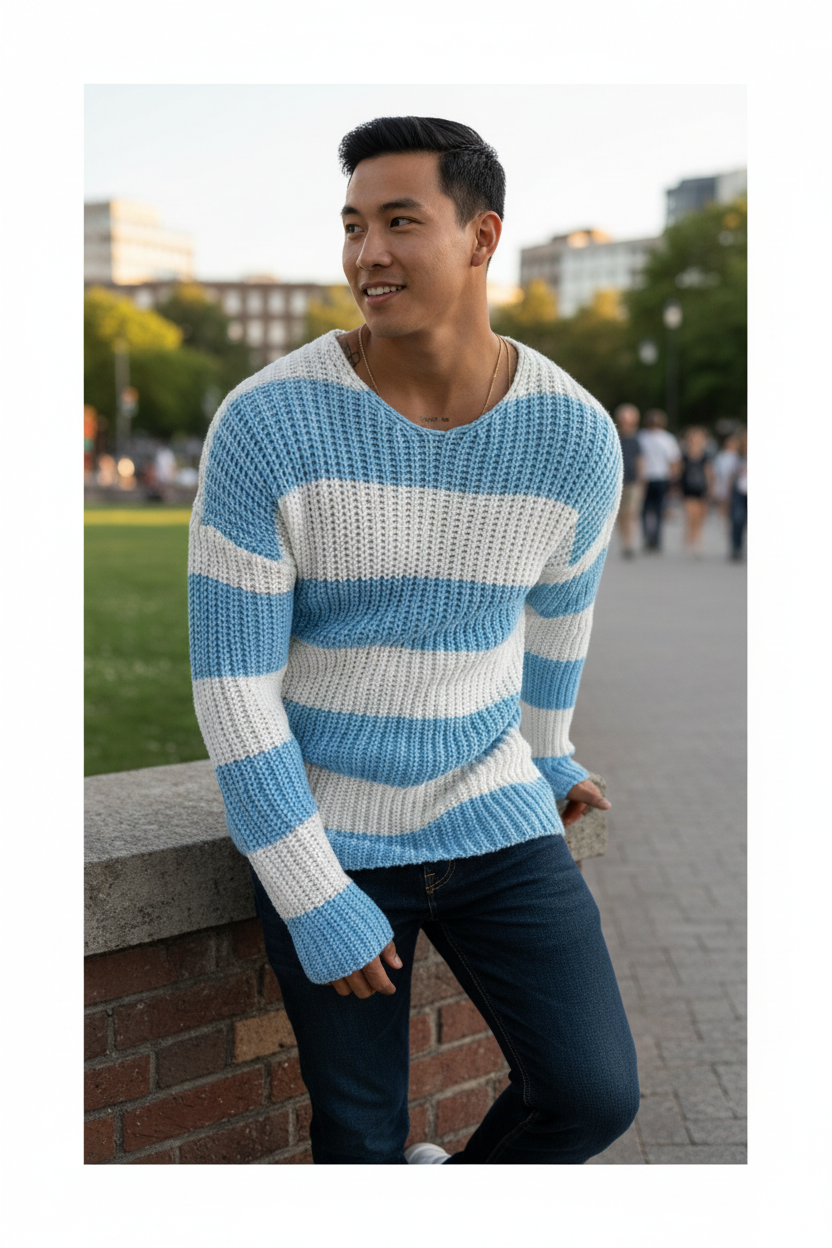 Men’s Striped Knit Sweater – Fall/Winter 2026