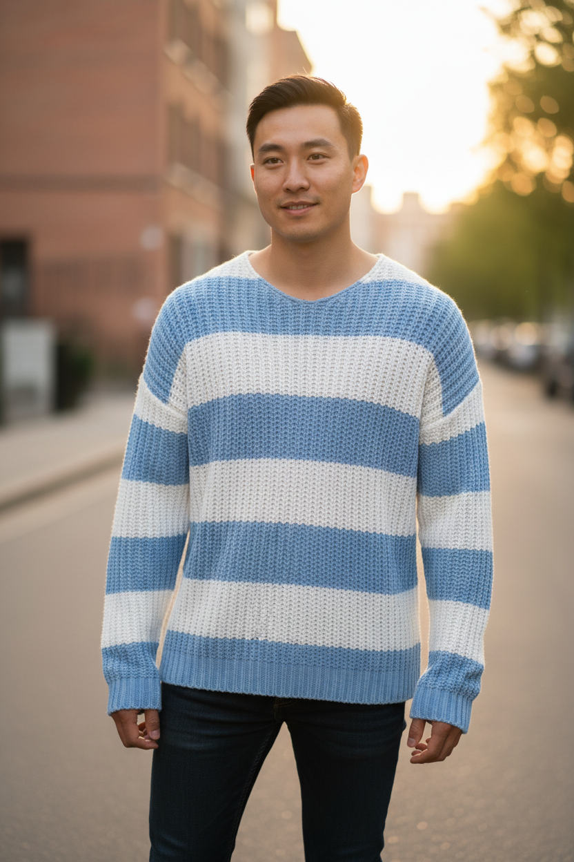 Men’s Striped Knit Sweater – Fall/Winter 2026