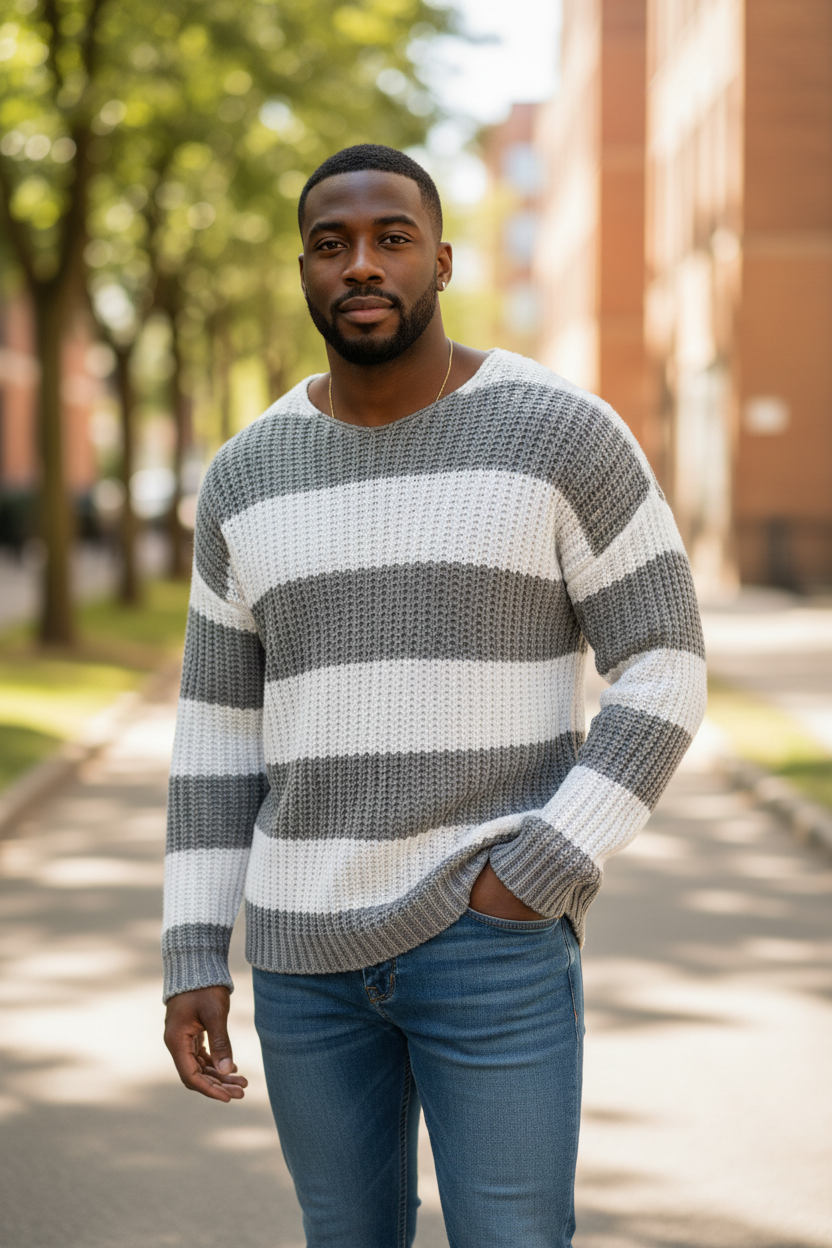 Men’s Striped Knit Sweater – Fall/Winter 2026
