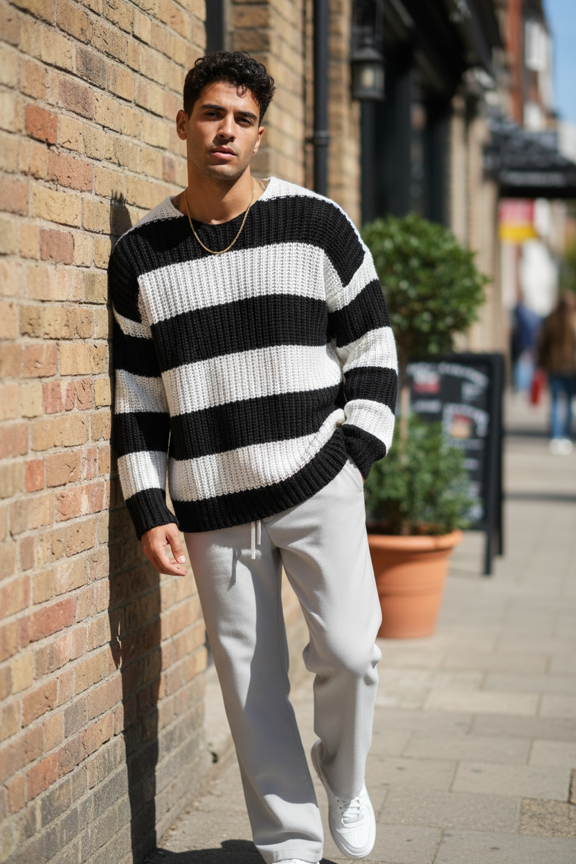 Men’s Striped Knit Sweater – Fall/Winter 2026