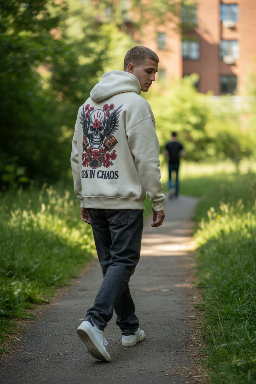 Men’s Patterned Hoodie – Premium Fleece