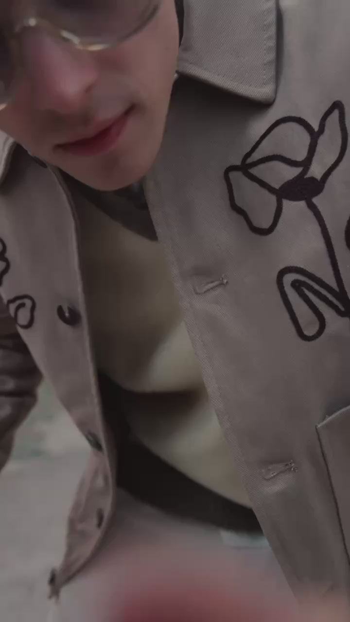 Men's Floral Embroidered Woven Jacket - 6 PCS Pack